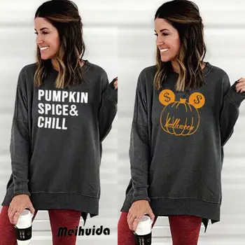 

Womens Hoodies 2019 Autumn Casual Sweatshirt Long Sleeve Top Ladies Pumpkin Print Jumper Coat Pullover Tops Girls Winter Clothes