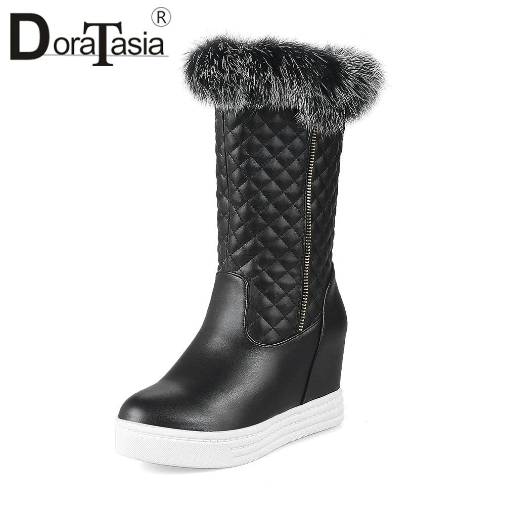 

DORATASIA Brand New Big Size 34-44 Women Fur Boots Ladies Snow Boots Height Increasing Shoes Woman Winter Keep Warm Boots Female