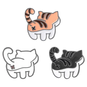 

Cartoon Brooch Enamel Pin Metal Cute Collar Wild Cartoon Tiger Squatting Back Animal Brooch For Women Life Jewelry Gift