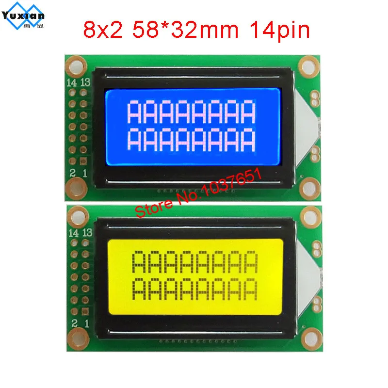 

8X2 модуль ЖК-дисплея 14pin 5В 0802A NHD-0208BZ-FL-GBW