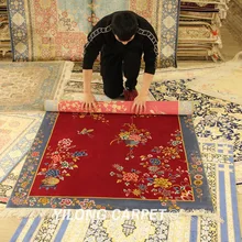 YILONG 4'x6' роскошный красный китайский шелковый ковер ручной работы в стиле АР-деко для семейного номера