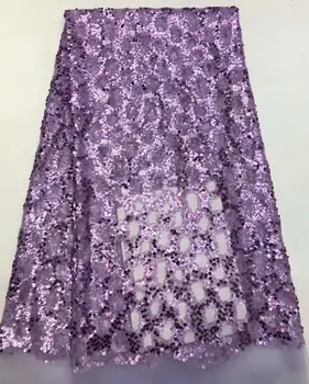 

african Lace Fabric for Party Dress Latest Design nigerian French Luxury sequins lace material High Quality