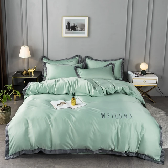 Liv Esthete Beauty 100 Silk Wide Side Yellow Bedding Set Queen King Duvet Cover Pillowcase Bedspread Bed Linens For Women Men Bedding Sets Aliexpress
