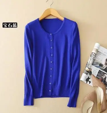 Blue Женский кашемировый вязаный кардиган осень зима женский джемпер Pull Femme зимний свитер повседневные топы уличного стиля кардиганы - Цвет: Blue