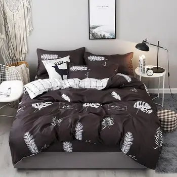 

leaves Printing Duvet Cover Sets King Activity Bedding sets RU USA AU EU Size,Quilt cover Sheet Set Bedroom Bedding Bed Linen