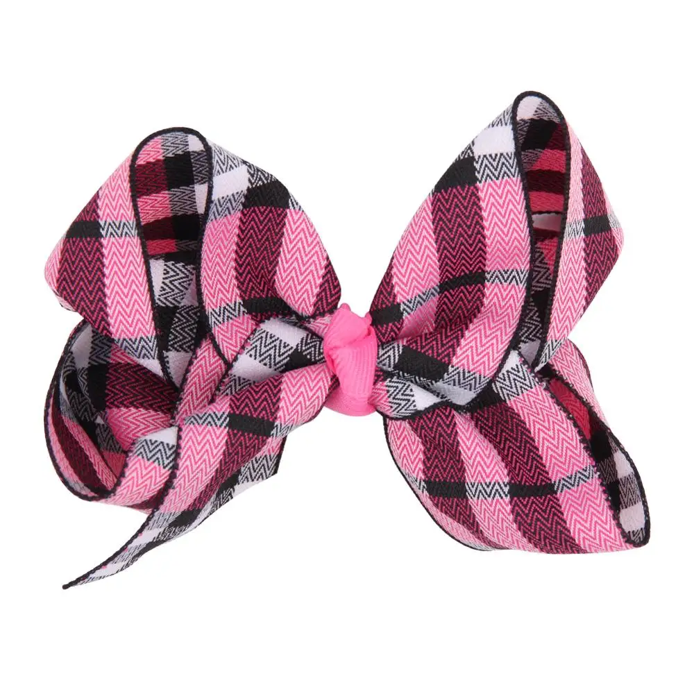rose red clip Винтажная заколка для волос в клетку с бантом и бабочкой, заколка для волос для маленьких девочек, заколка с бантом, Детские аксессуары для волос - Цвет: rose red clip