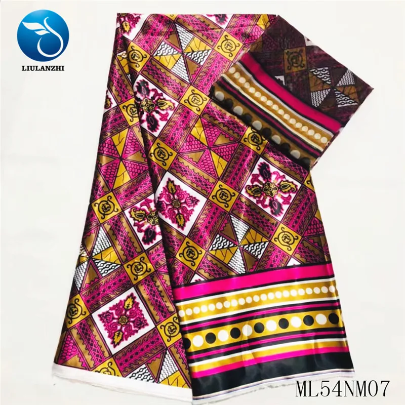 

LIULANZHI African Printing Fabric Beautiful Imitated Silk Style Ankara Fabric Prints 4 yards + Chiffon African 2 yards ML54NM07