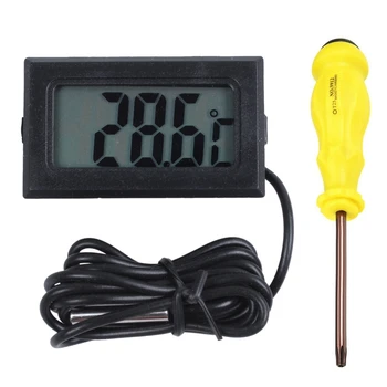 

Fashion1x Digital Thermometer with LCD for Fridges Freezers & 1Pcs S2 Hard Screwdriver T25 Screwdriver