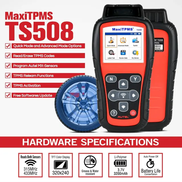 Autel s508 Wi-fi車のtpmsリリースツール、2-in-1センサー-mx-serrors 