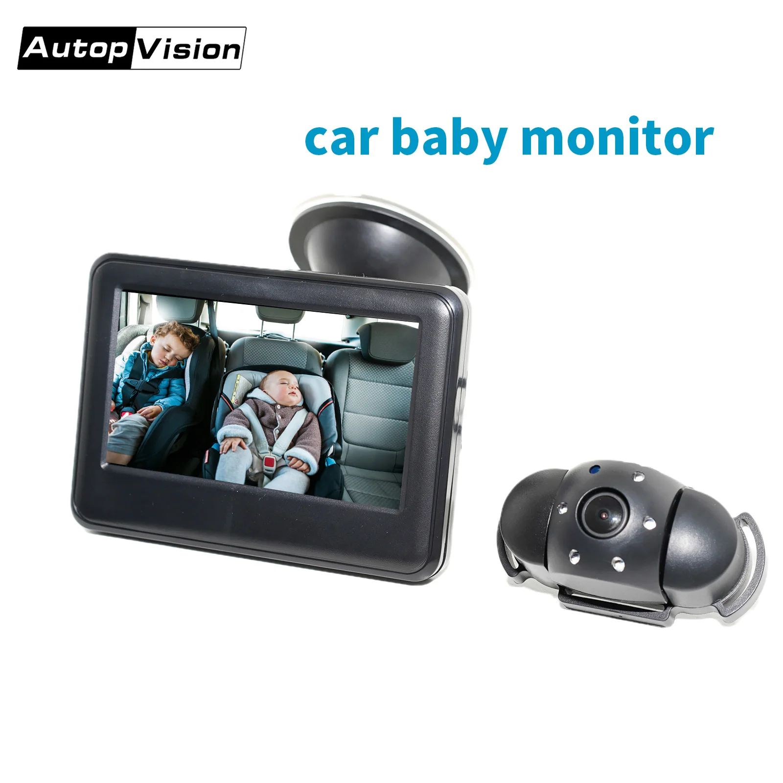 Baby Car Camera: Baby Monitor for Rear Facing Car Seat Camera 4.3 HD Infrared Night Vision Easily Observe the Baby Move