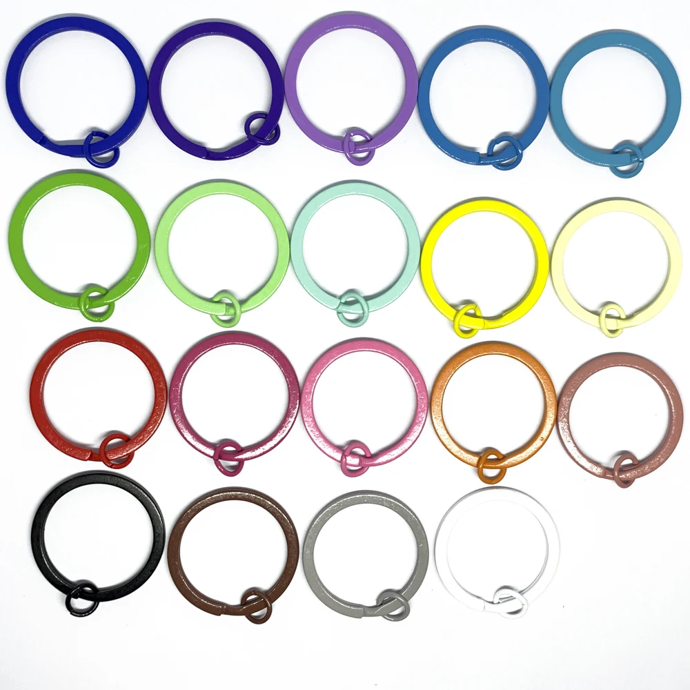 

20pc/lot 19 Colors 30mm Round DIY Metal Key Holder Split Rings Unisex Keyring Keychain Accessories Keychain Making Accessories