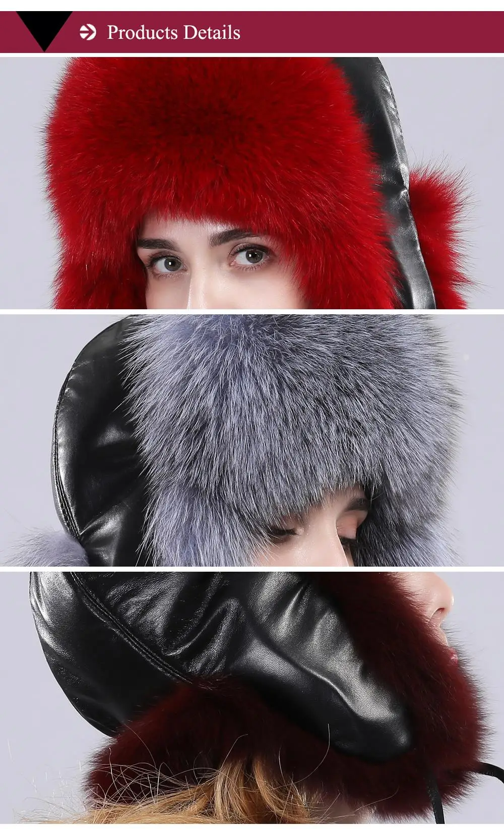 Women real fox fur hat genuine sheepskin leather caps winter warm Ears Fashion Bomber Cap belt new arrival