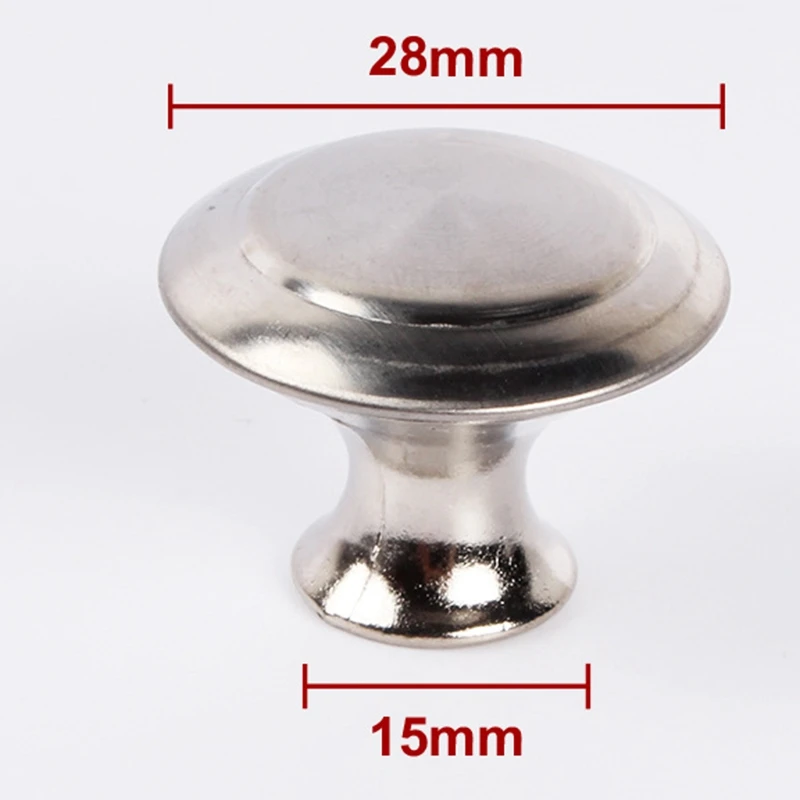 

30Pcs Kitchen Cupboard Drawer Handles Knobs Cupboard Knobs with Screw Wardrobe Handle Round Stainless Steel Furniture Hardware A