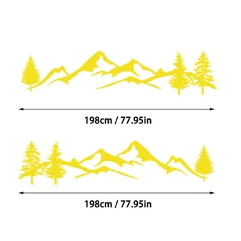 

2pcs 198cm Tree Mountain Forest Decal Car Sticker Decor Vinyl For RV Trailer Made Of High Quality Material