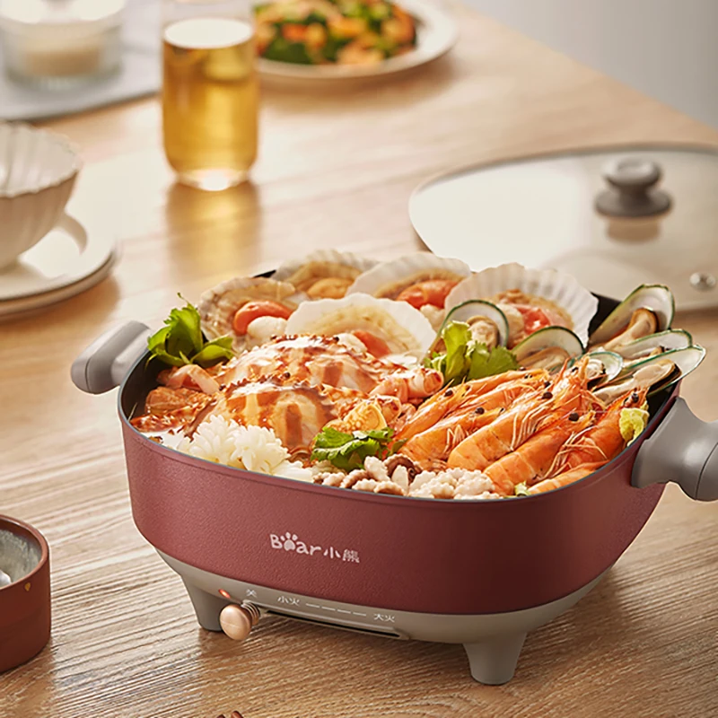 

Bear electric hot pot household multifunctional electric hot pot electric frying pot electric boiling pot cooking pot