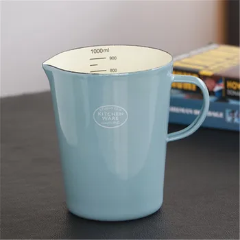 

Large-capacity Japanese-style coffee mug roasted enamel cup with pull-out foam high-value with scale 1000ml large capacity mk38