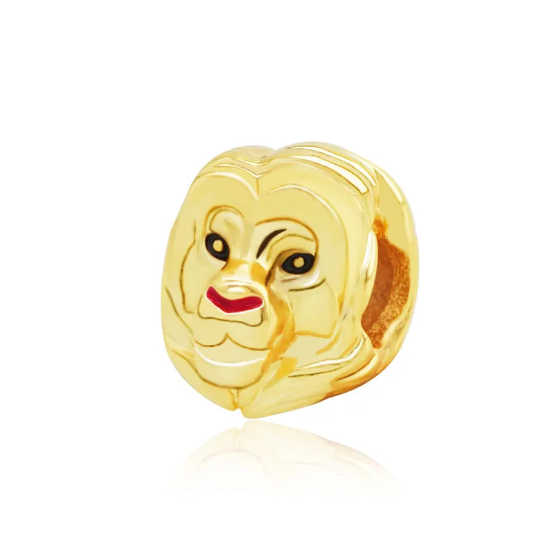 

2019 New Arrival 925 Sterling Silver Beads The Lion King Simba Charms ,Golden fit Original Pandora Bracelets Women DIY Jewelry