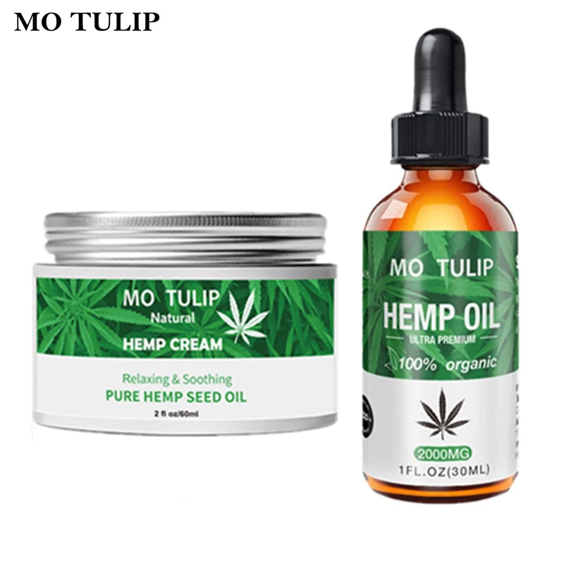 MABOX чистые органические эфирные масла и лица Cram КБД конопляное масло набор 2000 мг