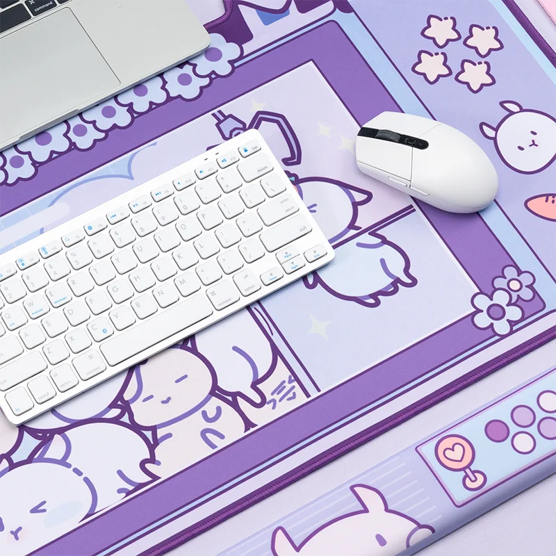 DATA FROG Kawaii Rabbit Trap Gaming Mousepad Pink Cute Mouse Pad Cartoon keyboard Desk Mat Large Wrist Rest Accessories
