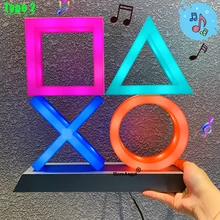 Bom para ps4/ps5 humor lâmpada flash ícone modelagem controle de voz lâmpada decorativa casa luzes coloridas jogo lampstand led luz jogo