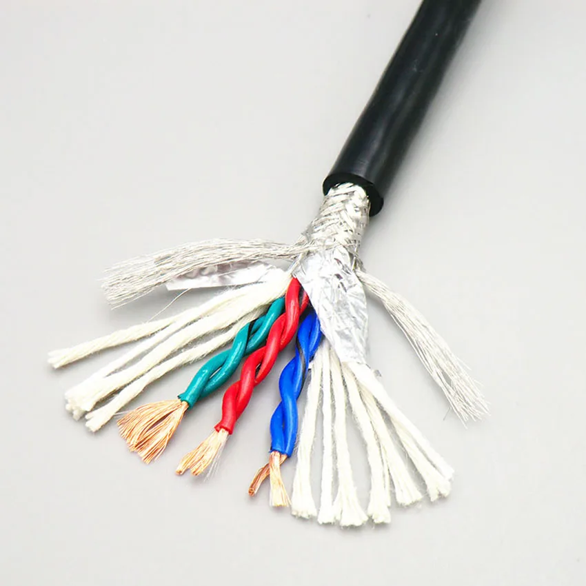 

Twisted Pair Shielded Towline Wire 6 core 0.75, 1, 1.5 mm² with Ultra High Flexibility TRVVSP Drag Chain Cable 5m (18,17,16 AWG)