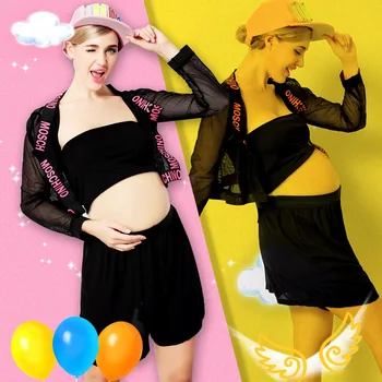 

One-shoulder Pregnant Woman Dresses Sexy Pregnant Women Dresses Black Fashion Pregnant Women's Dress