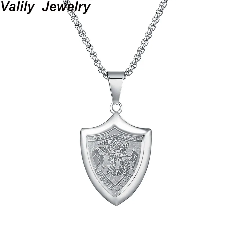 Valily Мужская подвеска с Майклом из нержавеющей стали серебряное ожерелье с подвеской св. М для мужчин и женщин лучшие подарки для мужчин/женщин