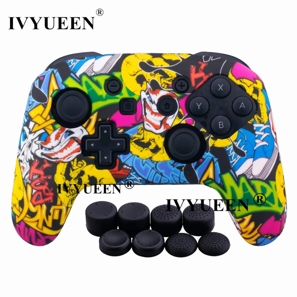Силиконовый резиновый чехол IVYUEEN для контроллера Nintendo Switch NS NX Pro с 8