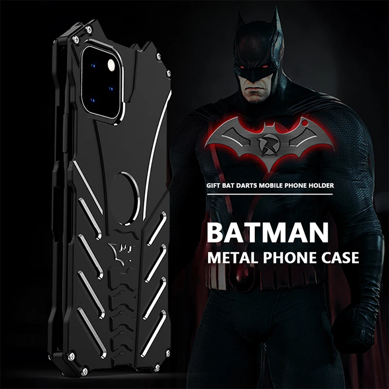 R-JUST противоударный чехол с Бэтменом для Iphone 11 Pro Max Xr Xs Max 7 8 Plus samsung S10 S8 S9 Plus Роскошный Алюминиевый металлический чехол