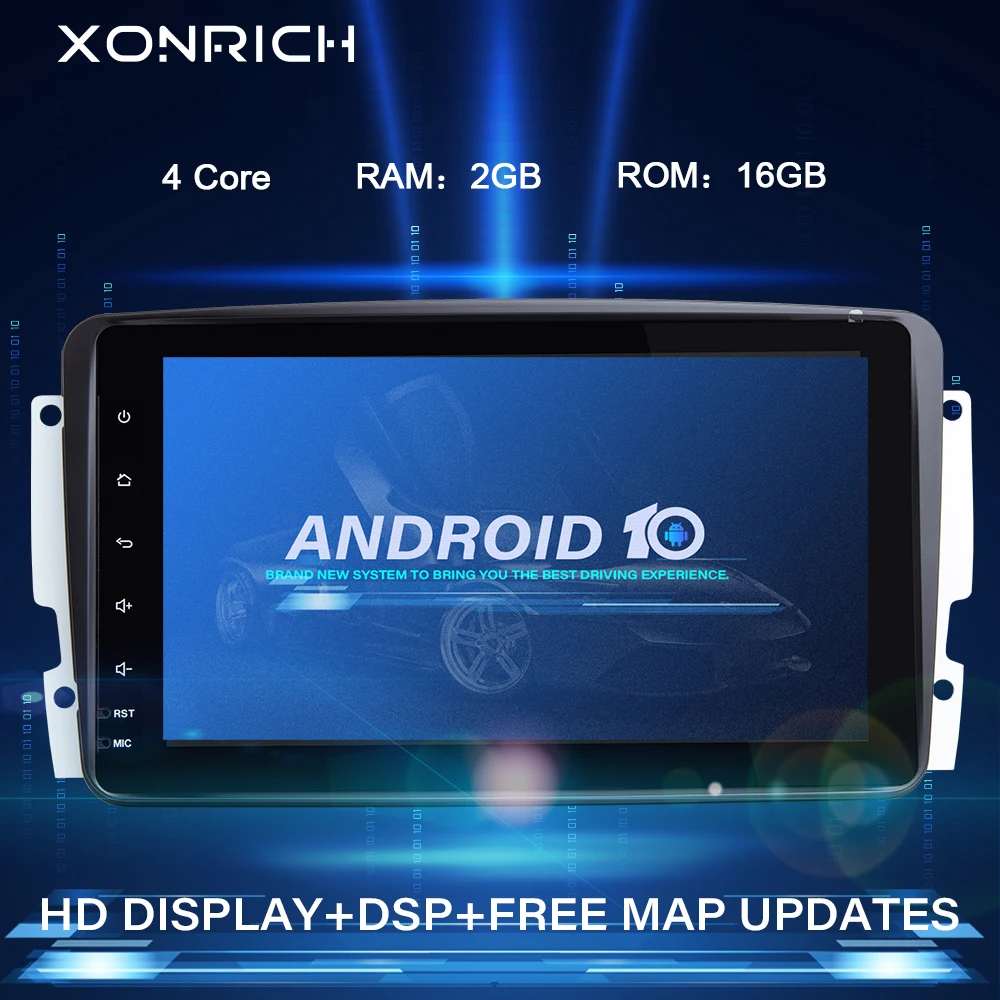 2 Din Android 10 Car Multimedia Player For W203 Mercedes Benz Vito W639 W168 Vaneo Clk W209 W210 M/ML Radio Audio Navigation 2GB |