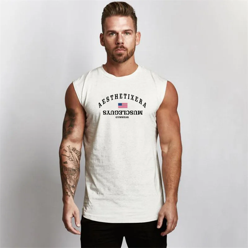 

Brand Gyms Stringer Tank Top Men Workout Sleeveless Shirt Bodybuilding Clothing Fitness Mens Compression Vest Muscle Men Tanktop