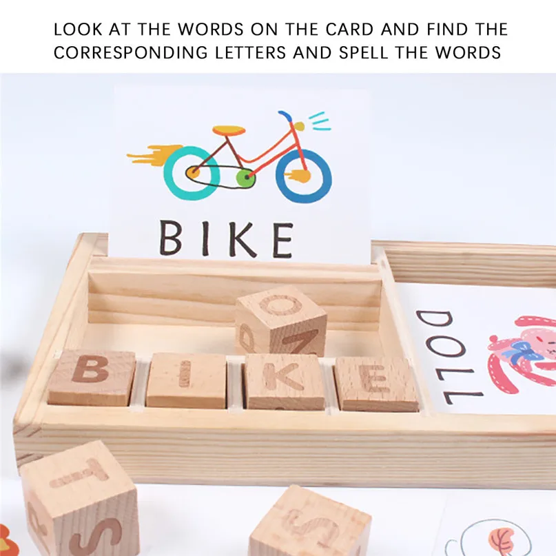

Wooden Educational Toys Learning Matching Letter Games and Develops Alphabet Words Spelling Skills Letter Block Toys #40JAN13