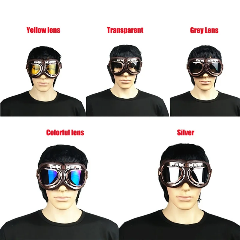 Шлем очки мотоциклетные очки Мотокросс стимпанк Второй мировой войны Ретро пилот ATV Cruiser внедорожные очки для катания на коньках очки