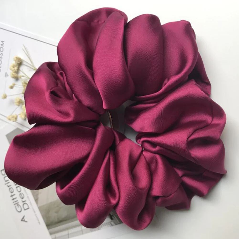 Oversized Scrunchies Big Rubber Hair Ties Elastic Hair Bands Girs Ponytail Holder Smooth Satin Scrunchie Women Hair Accessories