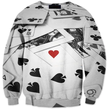 

CNUUIKOOEK Sweatshirts Hot Selling Men's 3D Playing Cards Printed Hoodie Long Sleeve Pullover Fashion Man Hoodies