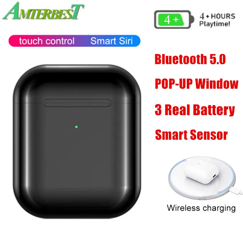 

AMTERBEST I200 TWS Wireless Bluetooth 5.0 Earphone Touch Control Sport Earbuds with QI Wireless Charging Headset PK i12 i30 i60