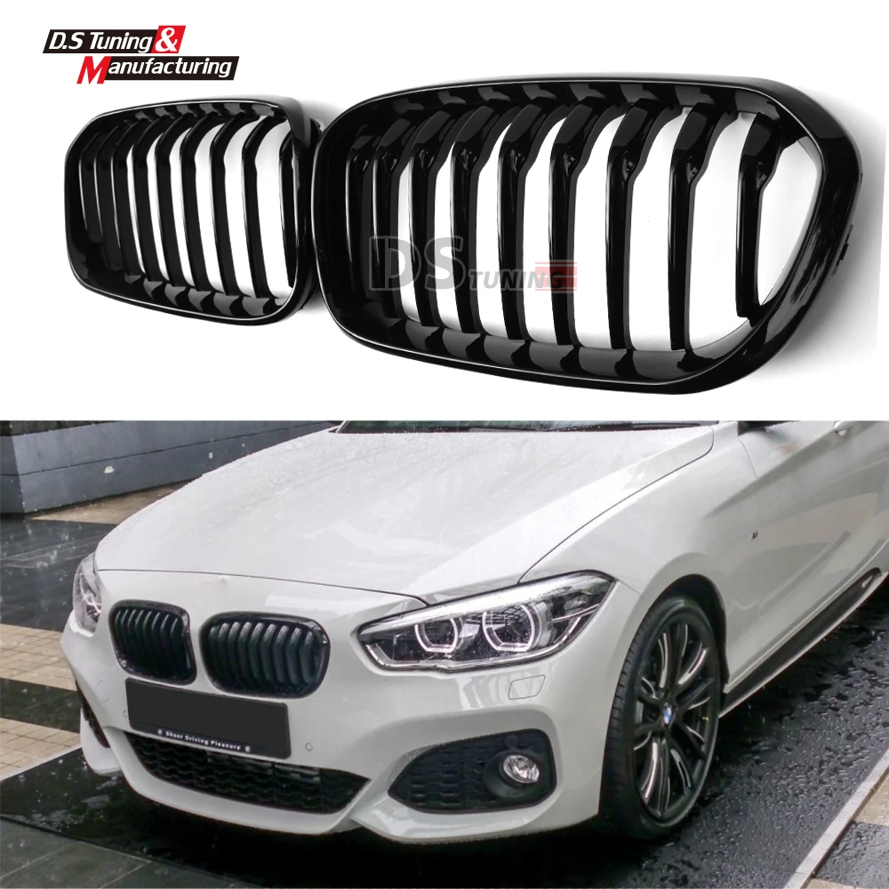 Черная передняя решетка для гриля 1 планка сетка bmw серия f20 5 дверный хэтчбек f21 2015