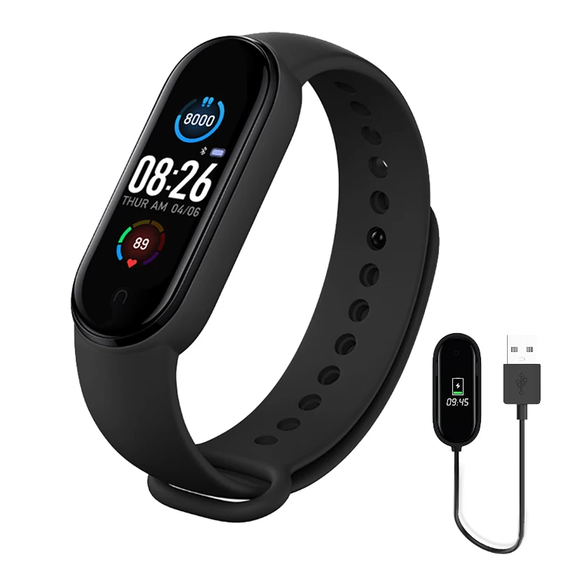 Reloj inteligente M5 para hombre y mujer, M5 con control del ritmo cardíaco y de la presión sanguínea y del sueño, podómetro y conexión Bluetooth para IOS y Android
