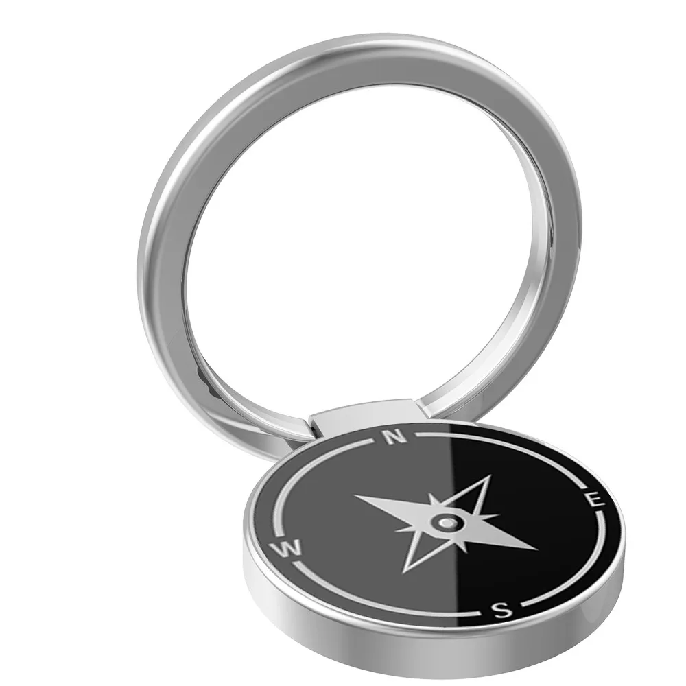 

Compass Pattern Design Zinc Alloy 360 Degree Rotating Finger Ring Holder Stand for iPhone X 7 6 plus Samsung Xiaomi Smartphone