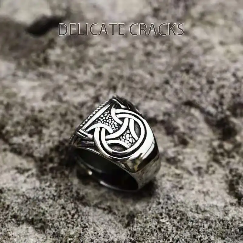 Ring Set Viking Compass Runic Rings Men Vintage Nordic Totem Odin Men Rings 3D Upgraded Fashion Jewelry