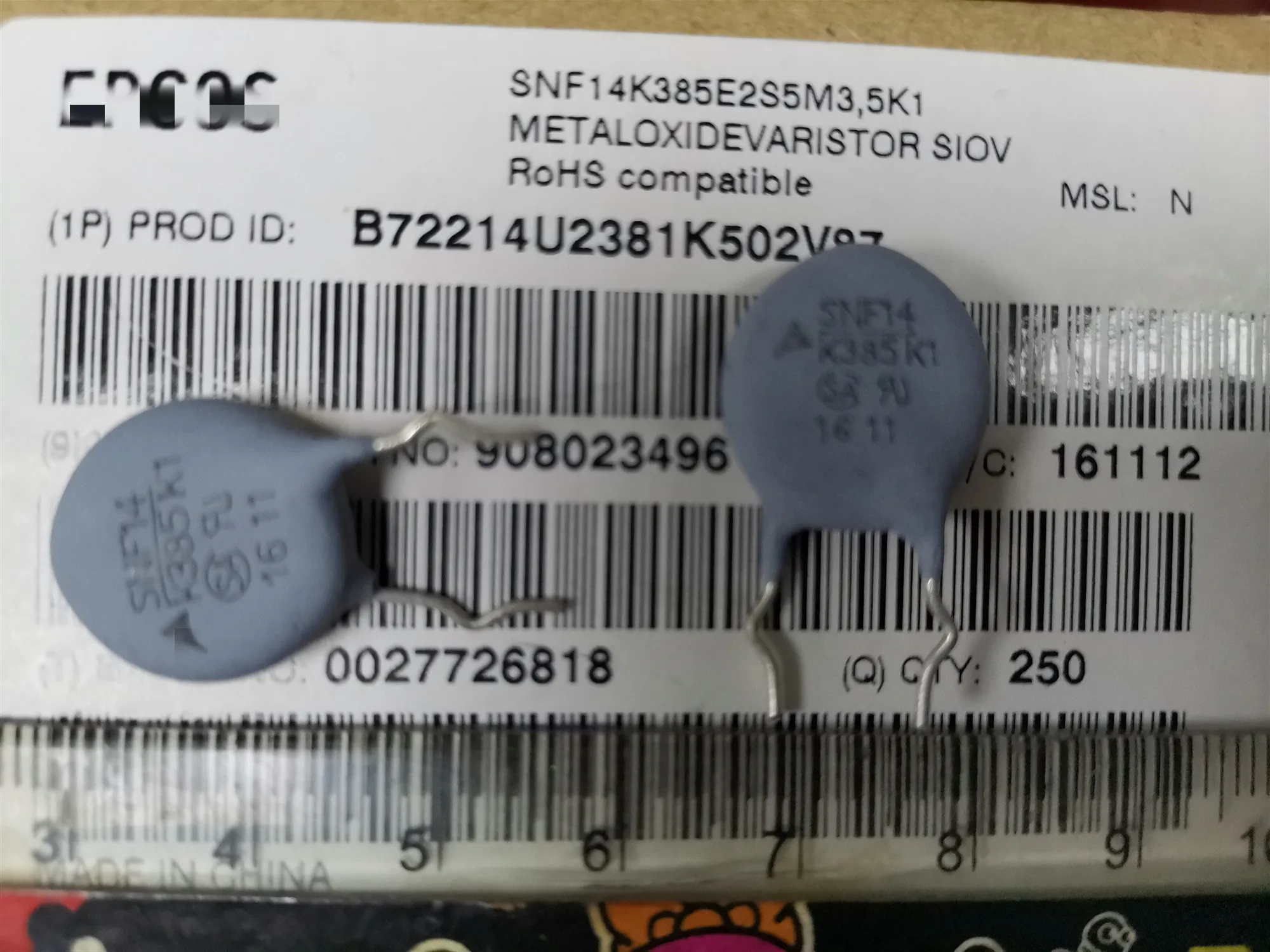 10 шт. новый оригинальный металлоксидеваристор SIOV S20K25M6 S20K25 SNF14K385E2S5M3 5K1 SNF14K385K1 S20K11M6
