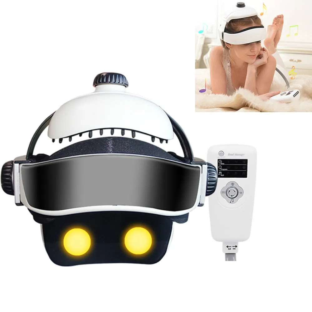 

Head Massager Electric Brain Relax Adjustable Size Multifunction Head Brain Physiotherapy Massage Helmet Relax Music Massage Hat