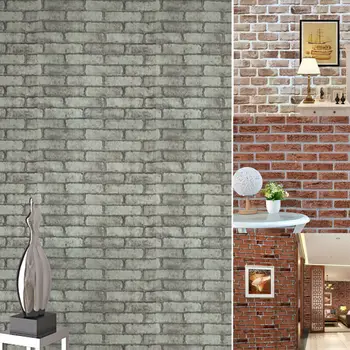 

3D Brick Effect Wall Stickers Paper Brick Wallpaper Rustic Effect Self-adhesive Home Decor Sticker Tile Stickers for Wall