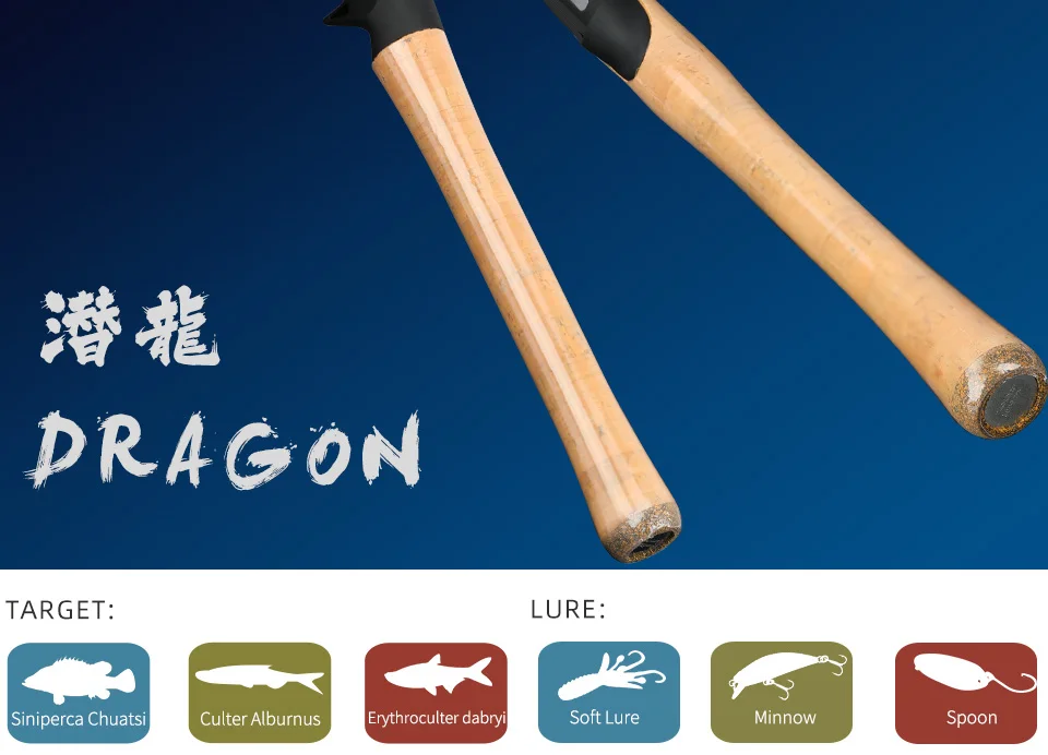 TSURINOYA DRAGON 1,89 м 1,98 м 2,04 М 2,1 М 2 сек. Удочка для забрасывания наживки мощность L литье спиннинговая приманка 2-10 г М/МФ стержень Vara De Pesca