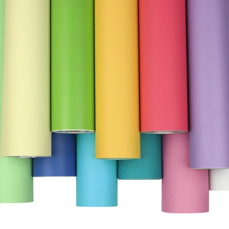 

Sticky Notes Solid Color Living Room PVC Wallpaper Self-Adhesive Simple Bedroom Wall Wallpaper Self-adhesive Plain Color Wallpap
