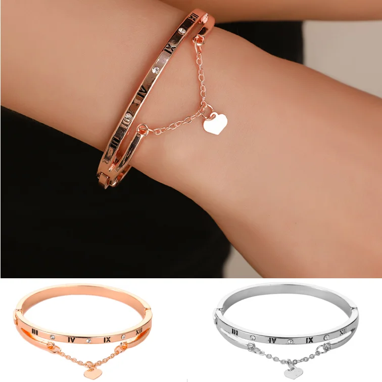 New Fashion Roman Style Woman Bracelet Wristband Crystal Bracelets Gifts Jewelry Accessories Fantastic Wristlet Trinket Pendant