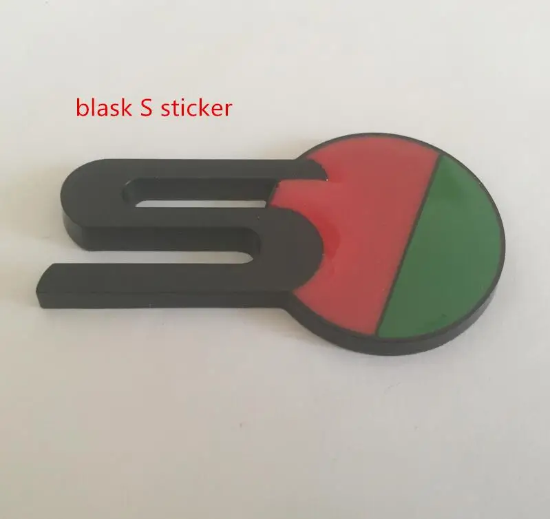 black S sticker 1 шт. металлический R S логотип автомобиля эмблема на решетку радиатора боковой задний щиток багажник наклейка значок для радиаторной решетки для XJ XE XF S-TYPE X-TYPE F-TYPE - Название цвета: black S sticker