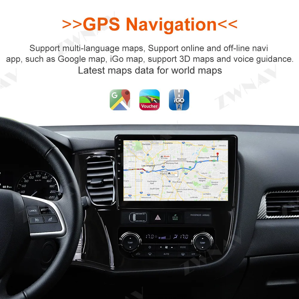 Perfect Android 9 Built in 4G SIM card Car GPS navigation For Mitsubishi OUTLANDER 2014+ Multimedia player head unit radio tape recorder 4