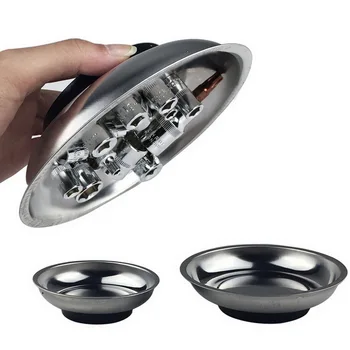

Round Magnetic Parts Tray Bowl Dish Stainless Steel Garage Holder Tool Organizer Household Tools Wholesale Drop Shipping