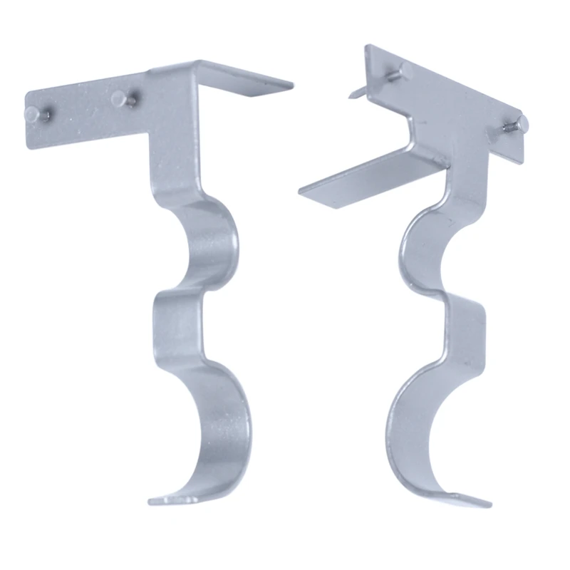 New-2 Sets(6Pcs) Double Curtain Rod Brackets Curtain Holders Tap Right Into Window Frame Adjustable Curtain Rod Brackets(Silver